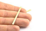 Brass Necklace Bar, 6 Raw Brass Bars, Brass Stick, Stamping Blank without Holes Findings (55x3x1mm) Y165