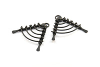 Black Fence Charm, 1 Oxidized Brass Black Fence Pendant With 1 Loop, Earring Findings, Charms (49x44x8x6mm) U107 S290