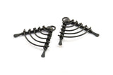 Black Fence Charm, 1 Oxidized Brass Black Fence Pendant With 1 Loop, Earring Findings, Charms (49x44x8x6mm) U107 S290