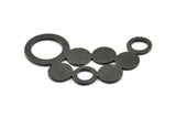 Black Ring Necklace, 1 Oxidized Brass Black Ring Necklace, Pendants, Charms, Findings (54x26x1.2mm) U111 S285