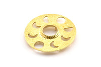 Moon Phases Pendant, 2 Raw Brass Circle Pendants With Pad Size 11mm, Earring Findings (34x1.2mm) BS 1899