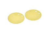 50 Raw Brass Circles With 2 Holes Stamping Pads, Cabochon Pads, Charms, Pendant, Findings (25 Mm) A0348