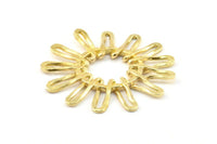 Brass Sun Pendant, 2 Raw Brass Sunny Pendants (39x2.2mm) BS 1988