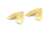 Hammered Triangle Charm, 4 Raw Brass Hammered Triangle Charms With 2 Holes, Pendants, Earring Findings (24x22.5x1mm) BS 1989