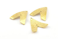 Hammered Triangle Charm, 4 Raw Brass Hammered Triangle Charms With 2 Holes, Pendants, Earring Findings (24x22.5x1mm) BS 1989