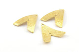 Hammered Triangle Charm, 4 Raw Brass Hammered Triangle Charms With 2 Holes, Pendants, Earring Findings (24x22.5x1mm) BS 1989