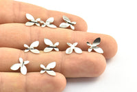 Silver Diy Jewelry, 25 Silver Tone Butterfly Blanks (10mm) Bs 1278 H0394