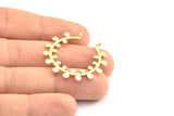 Brass Circle Pendant, 3 Raw Brass Circle Pendant With 2 Loops, Earrings, Charms, Findings (34.5x36x1.5mm) BS 1990