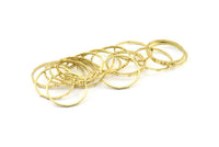 Brass Circle Connectors, 24 Raw Brass Textured Circle Connectors (18x0.8x1mm) BS 2318