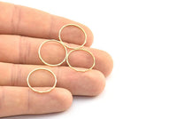 Brass Circle Connectors, 24 Raw Brass Textured Circle Connectors (18x0.8x1mm) BS 2318