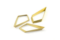 Open Triangle Charm - 12 Raw Brass Triangle Thick Cut Connectors (30x15x2.5mm) BS 2330