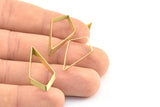 Open Triangle Charm - 12 Raw Brass Triangle Thick Cut Connectors (30x15x2.5mm) BS 2330