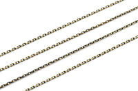 Black And Gold Chain, 5m - 16.5 Feet (1.5x2.2mm) Brass Soldered Chain - Bg1.2 ( Z004 )