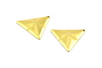 Brass Triangle Pyramid, 20 Raw Brass Triangle Pyramid With One Hole Charms  (22x25mm) Brs 3023 A0121