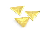 Brass Triangle Pyramid, 20 Raw Brass Triangle Pyramid With One Hole Charms  (22x25mm) Brs 3023 A0121