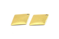 Brass Diamond Charm, 100 Raw Brass Diamond Charms, Pendant, Findings (17x12mm) Brs 25 A0202
