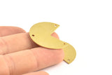 Round Personalized Blank, 10 Raw Brass Stamping Blank Pendants with 3 Holes (30x25x0.80mm) B0130
