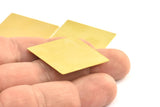 Brass Square Sheets, 10 Raw Brass Square Blanks (30x0.40mm) A0099