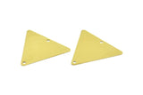 22mm Triangle Charm, 100 Raw Brass Triangle Charms with 2 Holes (22x25x0.40mm) Brs 3028-2 A0085