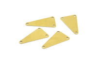 Brass Triangle Charm, 50 Raw Brass Triangle Charms With 3 Hole (20x11mm) A0022