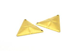 Brass Pyramid Triangle, 20 Raw Brass Pyramid Triangles with 2 Holes, Necklace Charms  (22x25mm) Brs 3045 A0024