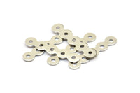 Silver Brass Charm, 25 Silver Tone Connector With 5 Holes, Charms, Findings (22x4.5mm) Brs 39 A0285 H0430