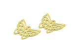 Ham Pirinç Kelebek, 100 Ham Pirinç Kelebek Tılsımı, Kolye Ucu (15x12mm) Brs 524 (A0162)