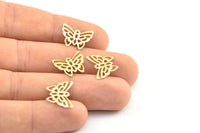Ham Pirinç Kelebek, 100 Ham Pirinç Kelebek Tılsımı, Kolye Ucu (15x12mm) Brs 524 (A0162)