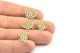Raw Brass Butterfly, 25 Raw Brass Butterfly Charms,pendant Findings (15x12mm) Brs 524 A0162