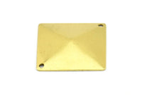 Brass Pyramid Connector, 30 Raw Brass Pyramid Stamping Connectors With 2 Holes (20x20mm) A0095