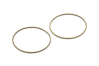 Antique Brass Rings, 12 Antique Brass Plated Circle Connectors (40x0.8x0.8mm) Bs 1110 Y120