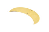 Moon Crescent Charm, 4 Raw Brass Moons with 2 Holes (57x15x0.80mm) BS 1992