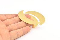 Moon Crescent Charm, 4 Raw Brass Moons with 2 Holes (57x15x0.80mm) BS 1992