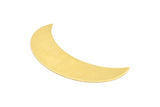 Moon Crescent Pendant, 4 Raw Brass Crescent Pendants, Findings (57x15x0.80mm) BS 1993