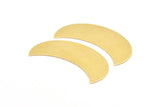 Moon Crescent Pendant, 4 Raw Brass Crescent Pendants, Findings (57x20x0.80mm) BS 1994