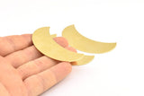 Moon Crescent Pendant, 4 Raw Brass Crescent Pendants, Findings (57x20x0.80mm) BS 1994