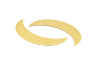 Moon Crescent Pendant, 4 Raw Brass Crescent Pendants, Findings (57x12x0.80mm) BS 1997