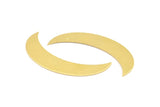 Moon Crescent Pendant, 4 Raw Brass Crescent Pendants, Findings (57x12x0.80mm) BS 1997