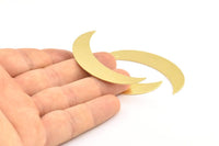 Moon Crescent Pendant, 4 Raw Brass Crescent Pendants, Findings (57x12x0.80mm) BS 1997