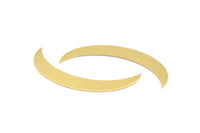 Moon Crescent Pendant, 4 Raw Brass Crescent Pendants, Findings (57x9x0.80mm) BS 1999