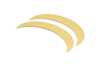 Moon Crescent Pendant, 4 Raw Brass Crescent Pendants, Findings (57x9x0.80mm) BS 1999