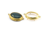 Brass Oval Setting, 4 Raw Brass Oval Settings With 2 Loops and 1 Pad Setting (29x19x4mm) BS 2036