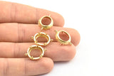 Brass Oval Setting, 6 Raw Brass Oval Setting With 2 Loops and 1 Pad Setting (21x14x4.5mm) BS 2037