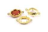 Brass Oval Setting, 8 Raw Brass Oval Setting With 2 Loops and 1 Pad Setting (20x12x3mm) BS 2040