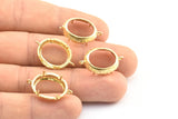 Brass Oval Setting, 6 Raw Brass Oval Settings With 2 Loops and 1 Pad Setting (25x15.5x3mm) BS 2039