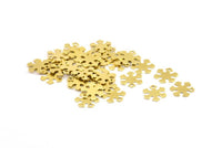 Pirinç Kar Tanesi Tılsımı, 1 Delikli 100 Ham Pirinç Kar Tanesi Tılsımı (9,5x0,4 mm) A0918