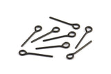 Black Eye Pin, 50 Oxidized Brass Black Eye Pins, Findings (20x1mm) BS 2277 S302