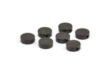 Black Spacer Beads, 12 Oxidized Brass Black Spacer Connectors, Round Beads (8x3.6mm) D0210 S304
