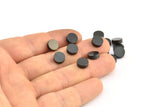 Black Spacer Beads, 12 Oxidized Brass Black Spacer Connectors, Round Beads (8x3.6mm) D0210 S304