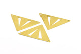 Brass Triangle Pendant, 20 Raw Brass Triangle Pendant 2 Holes (45x35x35mm) A0079